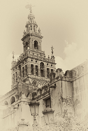Seville Cathedral in Sepia