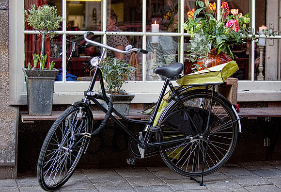 Bike Parked at Cafe