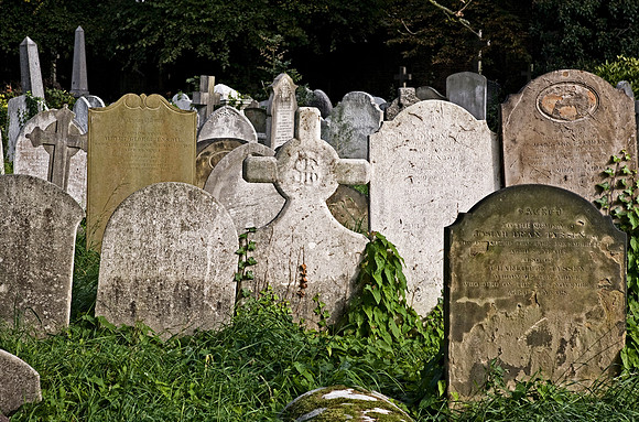 Grave Stones in Brompton Cemetery