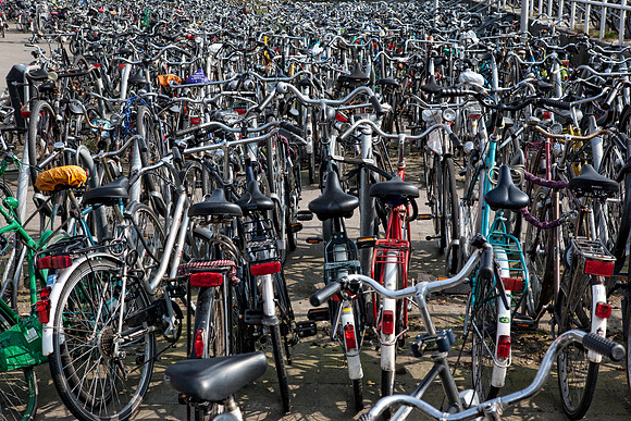 Sea of Bikes at Train Station