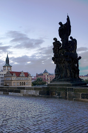 Charles Bridge Statues at Dawn