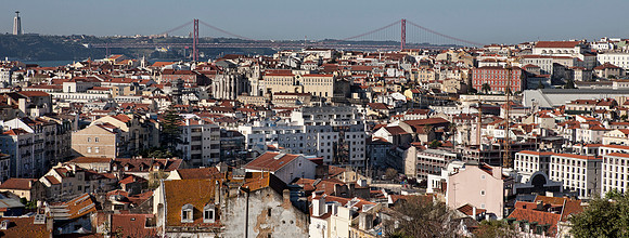 Lisbon Panoramic Showing Bridge