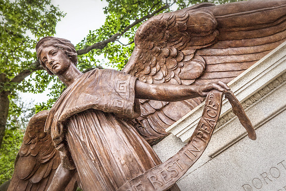 Bronze Colored Angel in Hollywood Cemetery