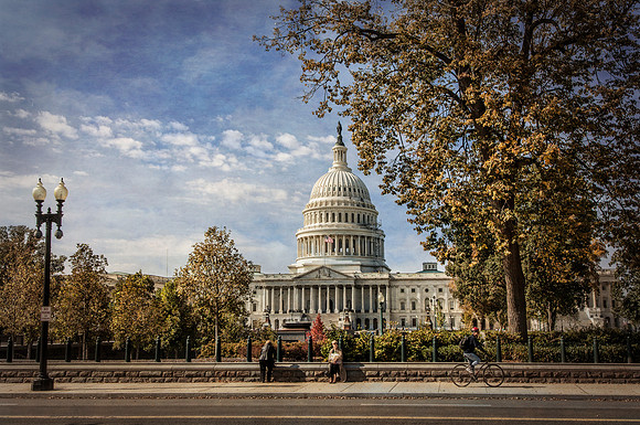 US Capitol Building on Autum Day
