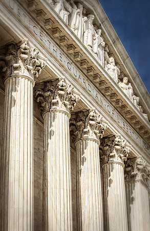 Columns of US Supreme Court Building, Washington, DC